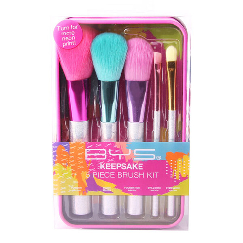 Neon Makeup Brushes in Keepsake Frenzy Tin by BYS