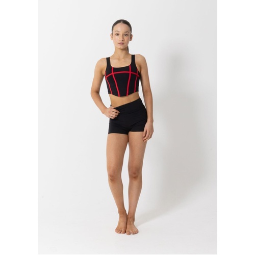 Studio 7 Livi Crop Top; Black/Red; Child Small