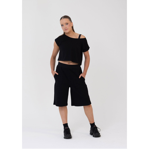 Studio 7 Cropped Studio Tee; Black; Child X- Small