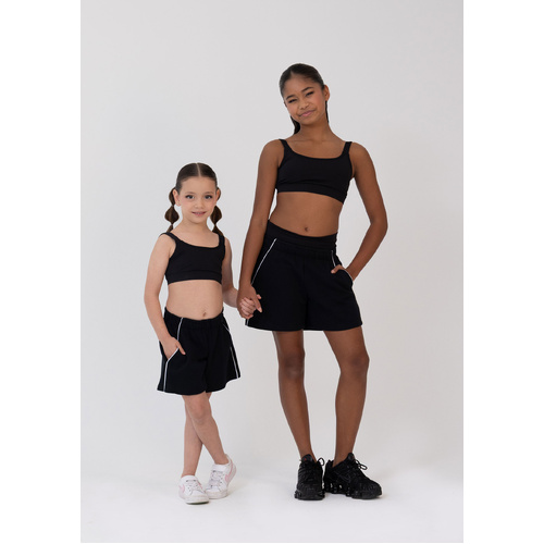 Studio 7 Studio Track Shorts; Black; Child X- Small