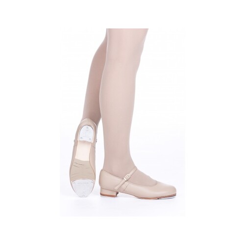 Slick Dancewear Classic Leather Buckle Tap Shoe Child 11.5; Tan