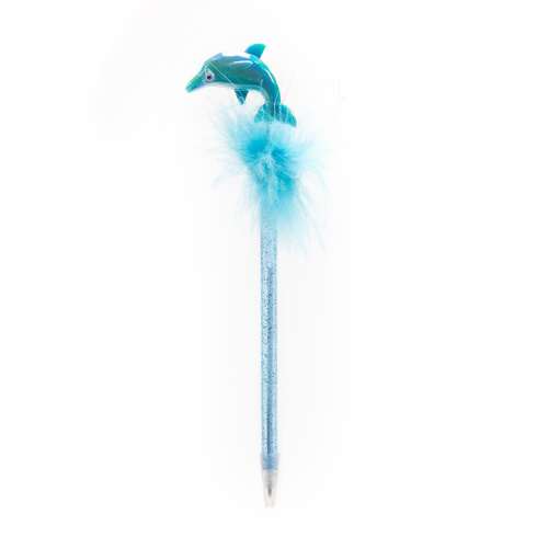 Mad Ally Dolphin Fluffy Pen Blue