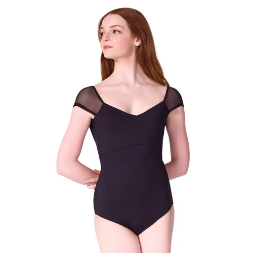 Capezio Reminiscence Moonstruck Cap Sleeve Leotard; Black; Adult X-Small