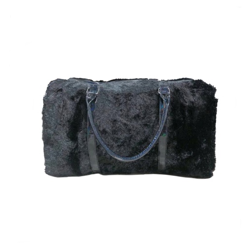 Fluffy Duffel Bag; Black