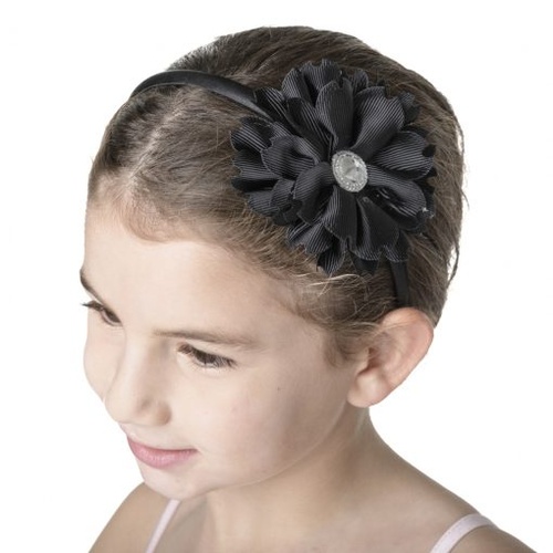 Studio 7 Flower Jewel Headband; Black