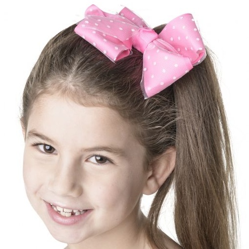 Studio 7 Spotty Bow Clip; Hot Pink