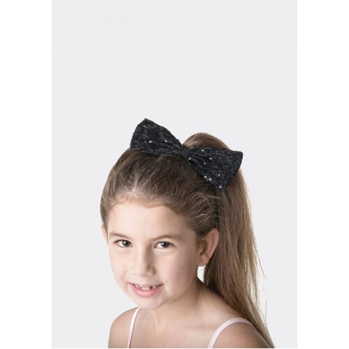 Studio 7 Sequin Hair Bow Small; Black