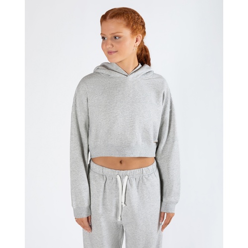 Energetiks Avery Cropped Hoodie; Grey Marle; Adult X- Small