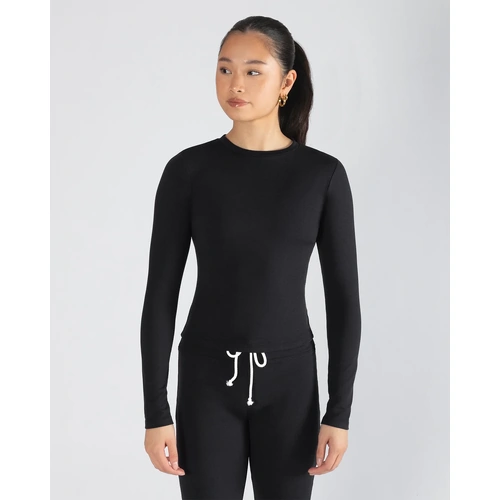 Energetiks Olympia Long Sleeve Fitted Tee; Black; Child Medium
