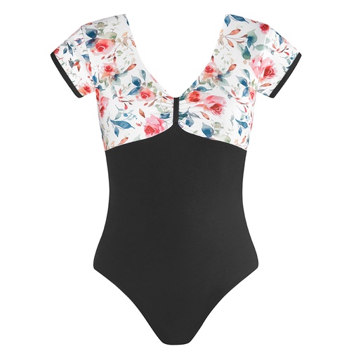 Energetiks Alexandra Cap Sleeve Leotard; Black; Adult XX- Small