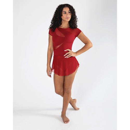 Energetiks Natalia Mesh Split Skirt ; Adult XXX- Small; Crimson Red