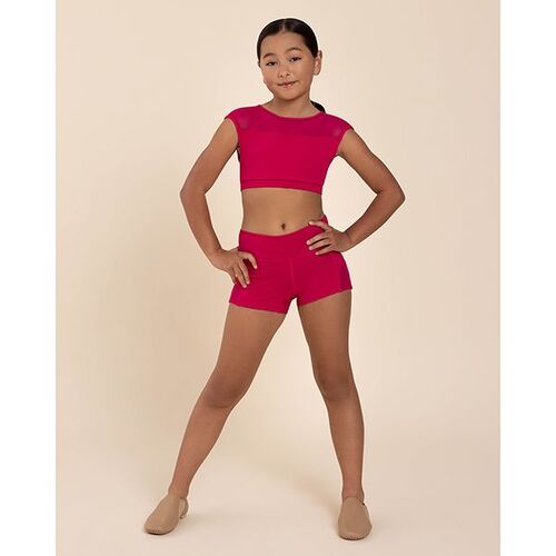 Alvivi Kids Girls 2PCS Short Sleeves Crop Top with Letters Printed Bottoms Set Tankini Outfit for Ballet Dance Workout 
