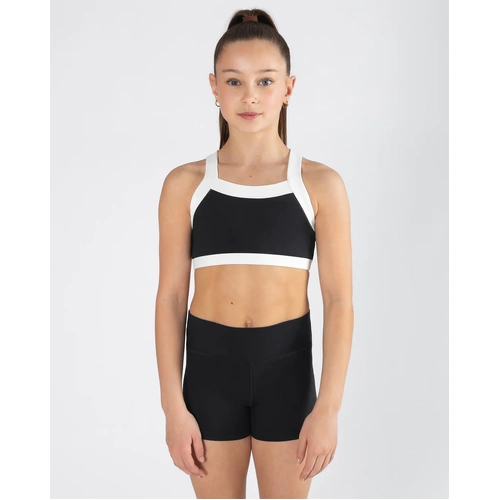 Energetiks Remi Twist Crop Top; Black; Child X- Small