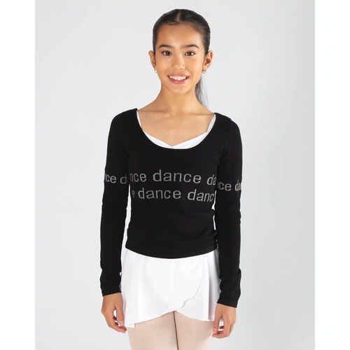 Energetiks Naomi Warm Up Top; Black; Child Smalll/Medium