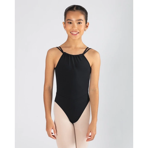 Energetiks Leonie Swirl Back Camisole; Black; Child Medium