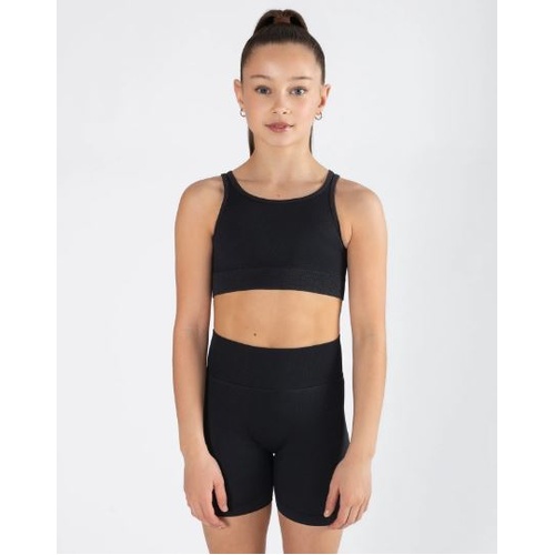 Energetiks Seamless Crop top; Black; Child X- Small