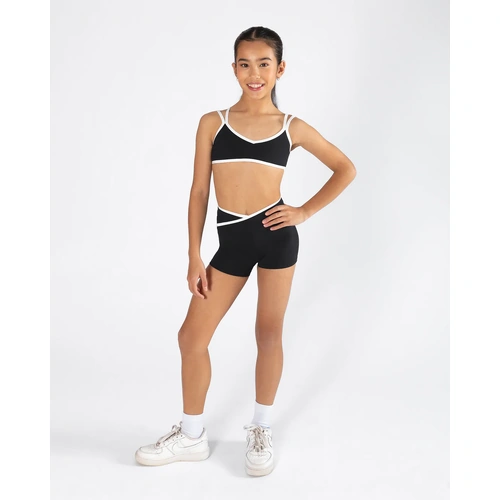 Energetiks Colette Cross Front Short; Black; Child Medium