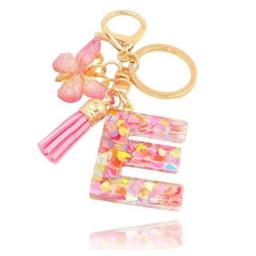 Butterfly Sparkle Keyring E; Pink