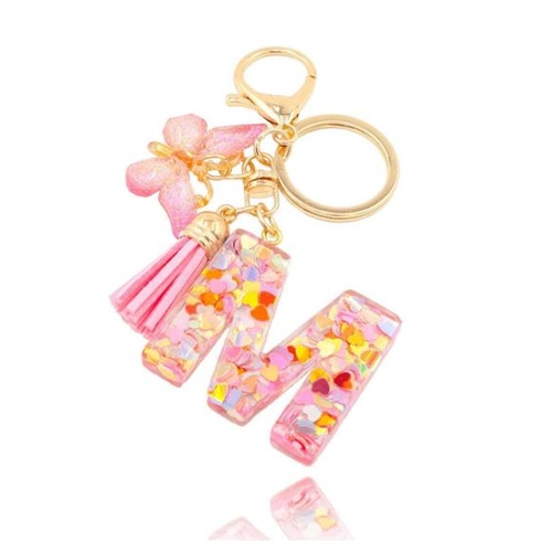 Butterfly Sparkle Keyring M; Pink