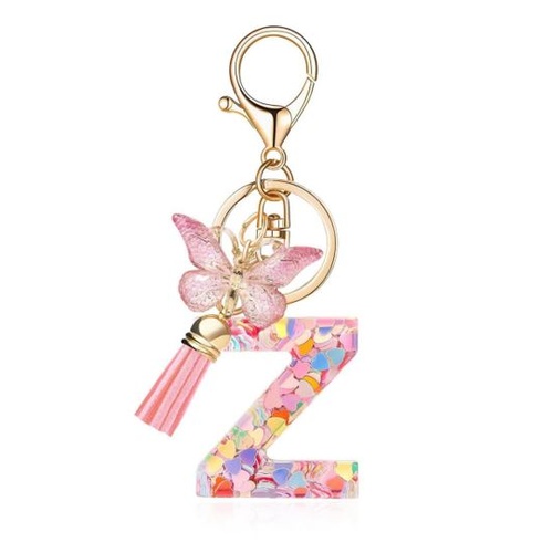 Butterfly Sparkle Keyring Z; Pink