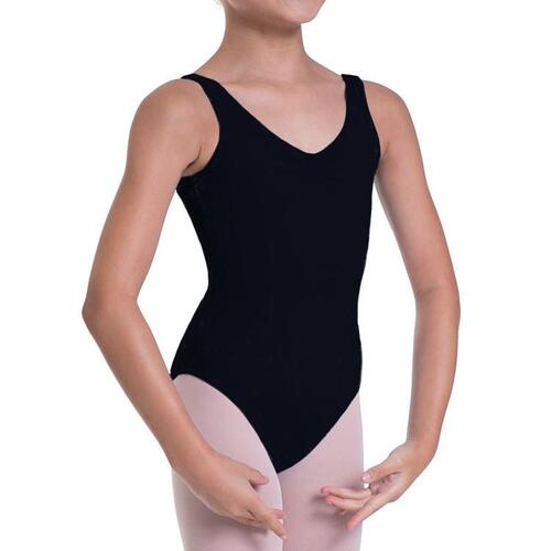 Bloch Overture Odetta Sleeveless Pleat Leotard Child X- Large; Black