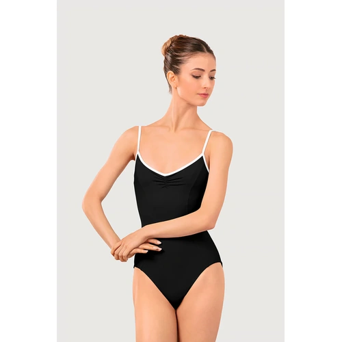 Bloch Arve Soft Gathered Front & Back Womens Leotard;Black/White;X- Petite 