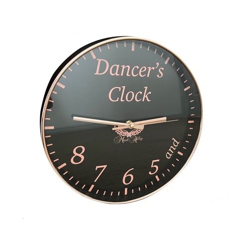 Mad Ally Dancer's Clock Black & Rose Gold