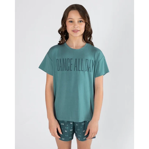 Energetiks Dance All Day Pyjama Set; Teal; Child Medium