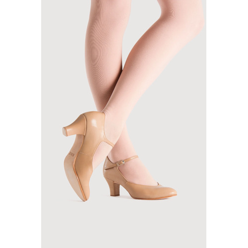 Bloch Chorus 2" Heel Stage Shoe Adult 9; Tan