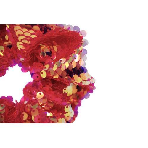 Pink Poppy Colour Burst Sequin Scrunchie; Sunset