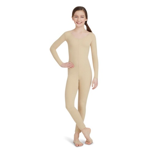 Capezio Long Sleeve Unitard Child Large; Nude