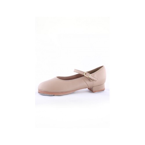 Slick Dancewear Pro Leather Buckle Tap Shoe Adult 4.5; Tan