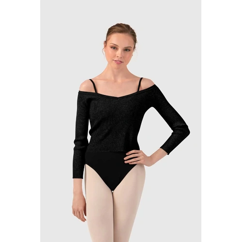 Bloch Lyra Knit Womens Long Sleeve Sweater; Black; Adult Petite