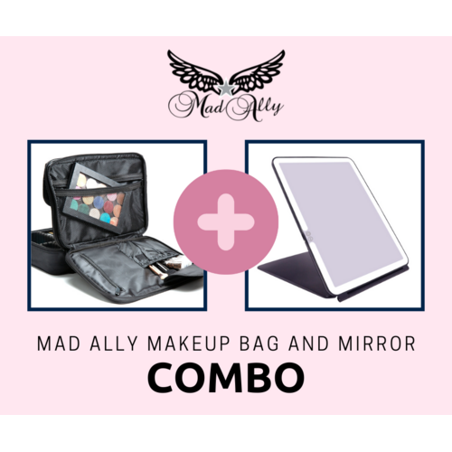 Mad Ally Make up Bag and Mirror Combo (Black)