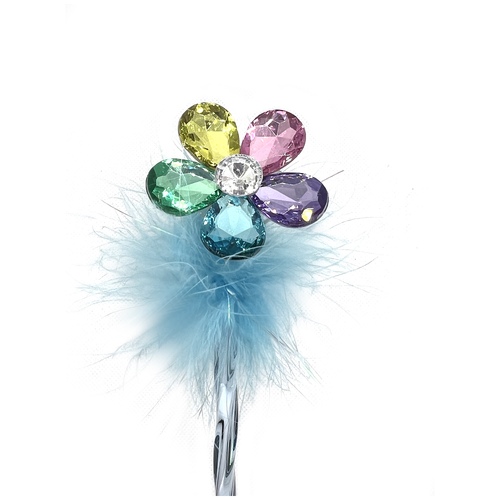 Mad Ally Flower Fluffy Pen; Blue