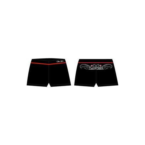 Mad Ally Dance Shorts Adult 8; Black/Red