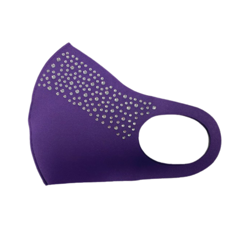 Mad Ally Adult Diamante Face Mask Luna; Purple