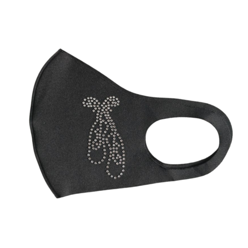 Mad Ally Diamante Child Face Mask Ballet Shoes; Black