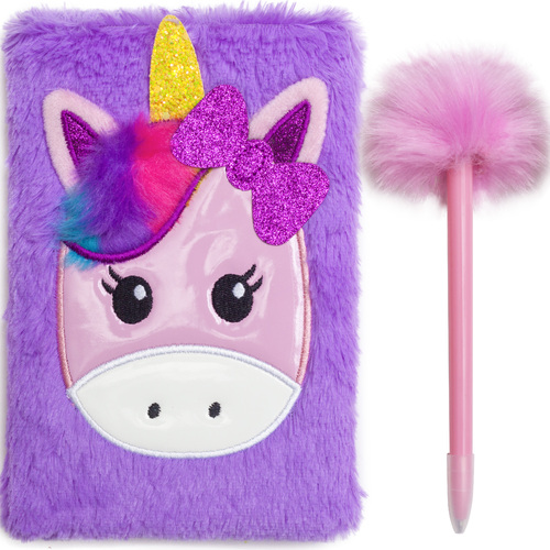 Mad Ally Fluffy Notebook - Purple Unicorn