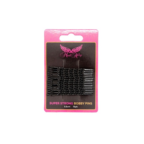 Mad Ally Super Strong Bobby Pins; Black