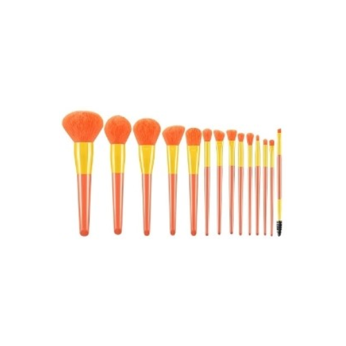 Make Up Brush 10 Piece - Orange and Yellow