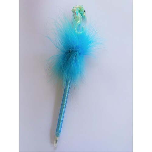 Mad Ally Seahorse Fluffy Pens: Blue