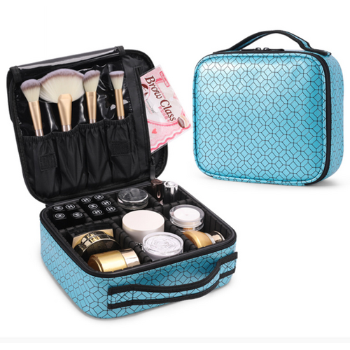 Mad Ally Small Make Up Case; Blue Pattern