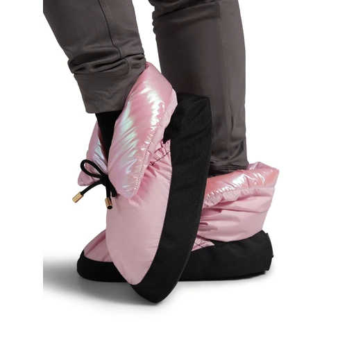 Capezio Mini Glam warm up booties; Metallic Light Pink; Adult Small